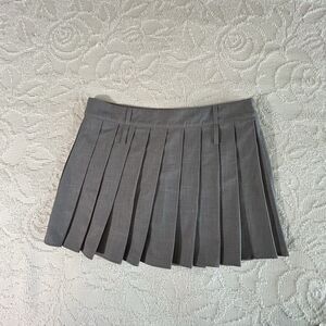 Brit The Label Charcoal Gray Pleated Mini Skirt Size L Preppy Schoolgirl NWT $58
